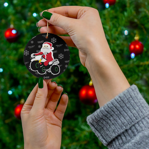 GalaxyGraphx ATC Santa Ceramic Black Holiday Tree Ornament