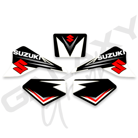 Suzuki LT80 Quadsport Premium Decal Graphics Kit Black & White