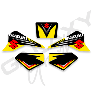 Suzuki LT80 Quadsport Premium Decal Graphics Kit Black & Yellow