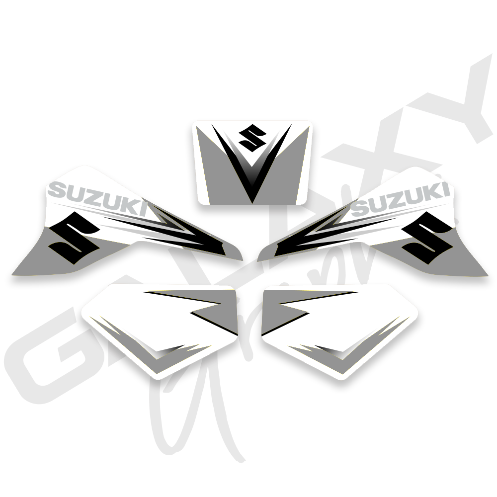 Suzuki LT80 Quadsport Premium Decal Graphics Kit White & Grey