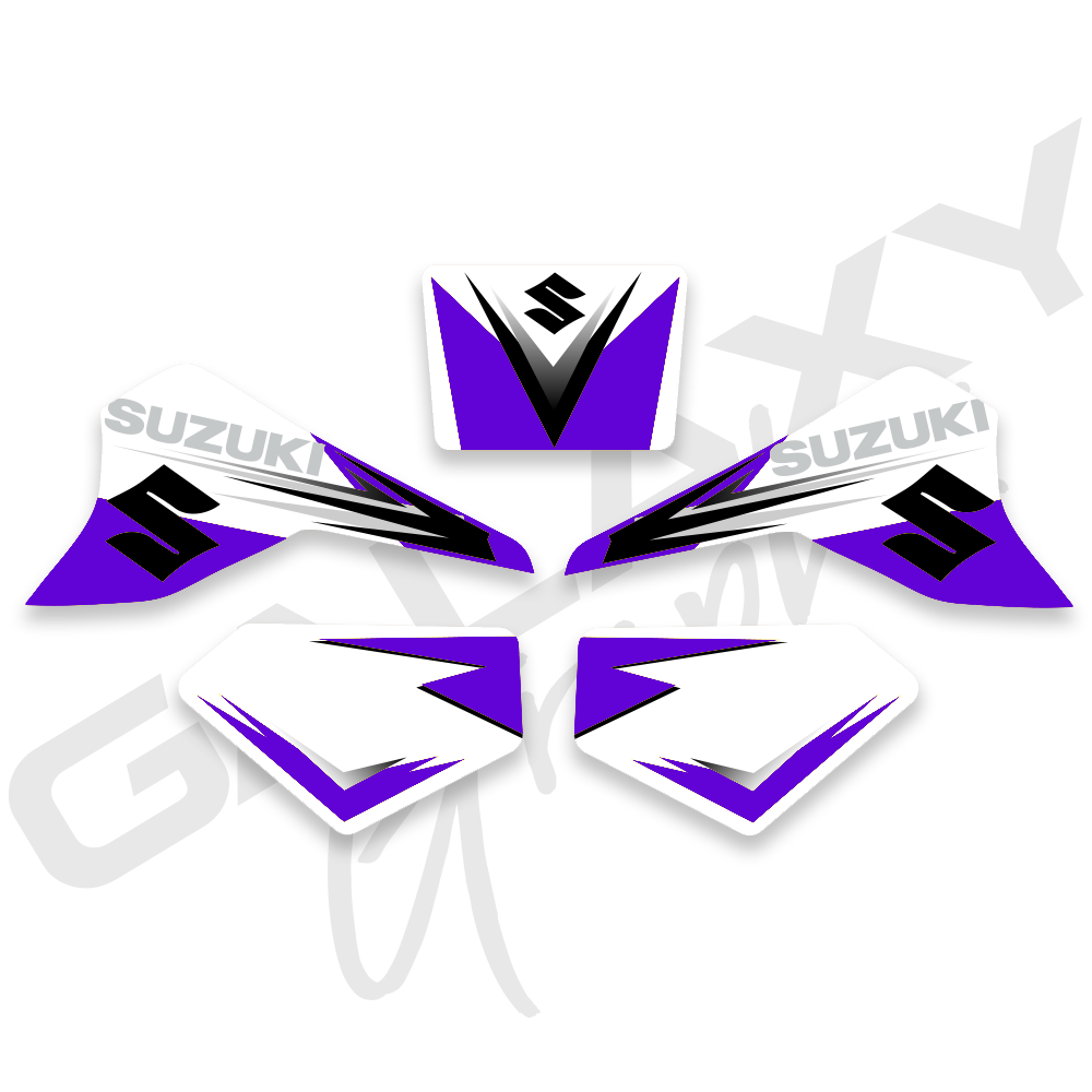 Suzuki LT80 Quadsport Premium Decal Graphics Kit White & Purple