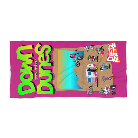 Down To The Dunes Bright DIRTY RATZ Hot Pink BIG Beach Towel
