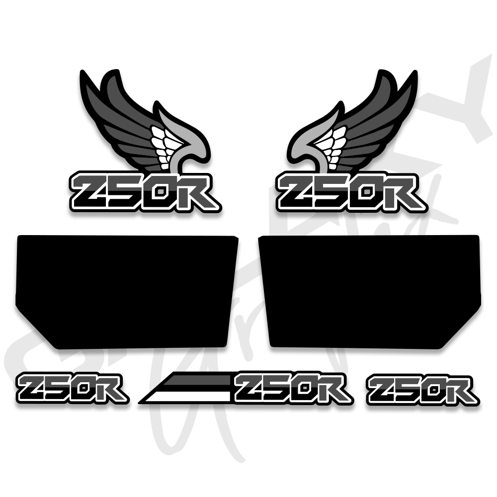 1986 Honda ATC 250R Shroud & Tank Graphics Kit – Glossy Vinyl Decals – Made In USA