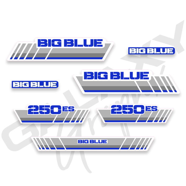 1986 BIG BLUE 250ES ATC Big Red Decal Graphics Kit Blue