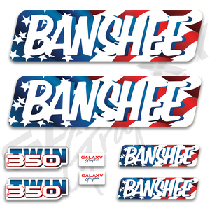 1987 - 1989 Yamaha Banshee American Flag Decal Graphics Kit