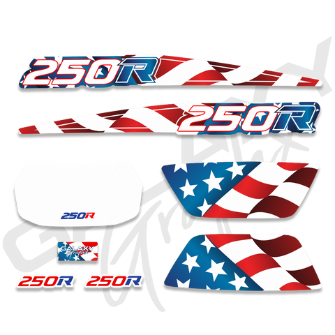 1988 TRX 250R Premium American Flag Decal Graphics Kit