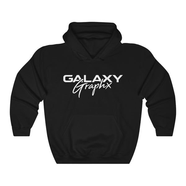 GalaxyGraphx Classic White Logo Hooded Sweatshirt