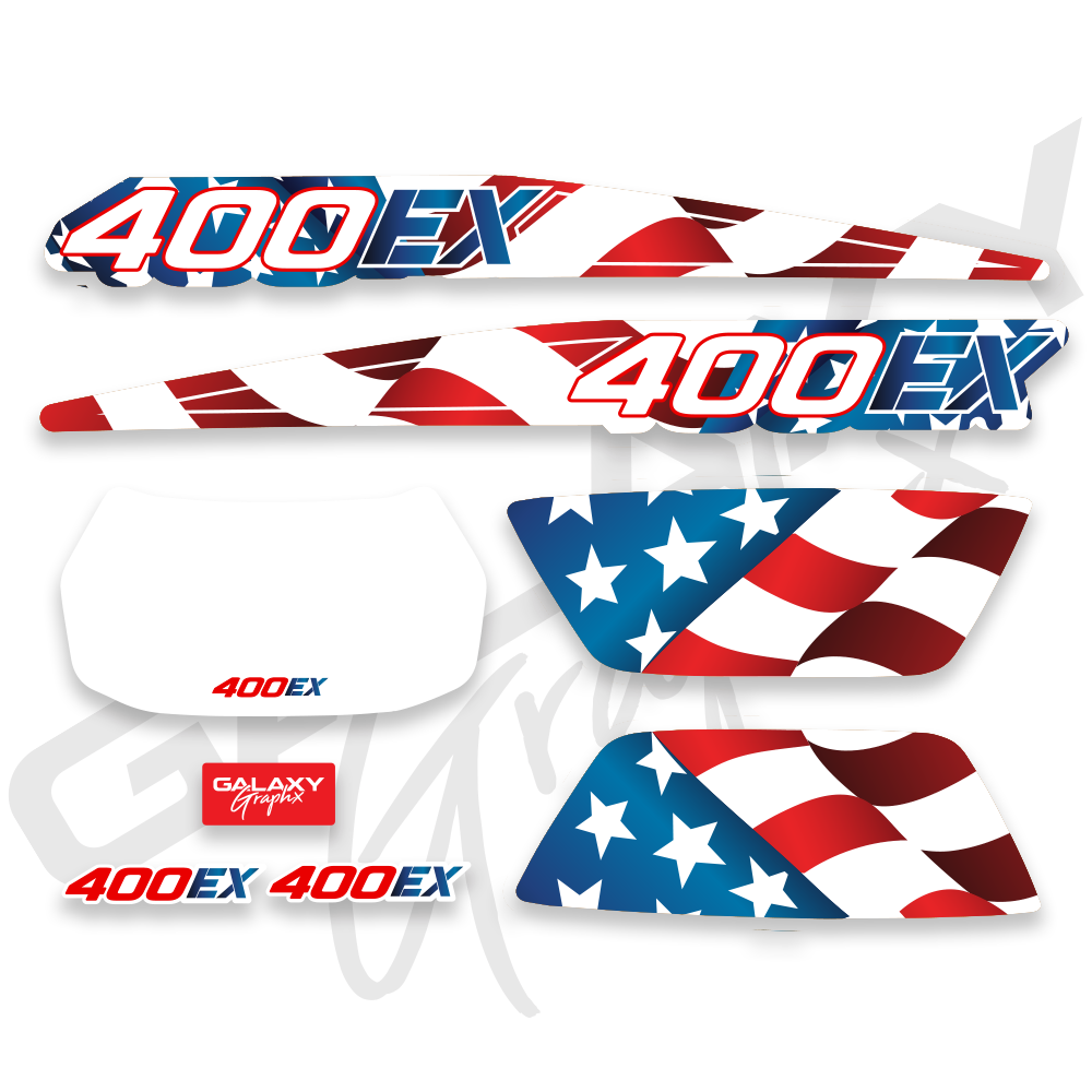 400EX Premium 1988 TRX 250R American Flag Decal Graphics Kit