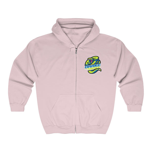 Drake The Snake Green Blue Logo Full Zip Hooded Sweatshirt