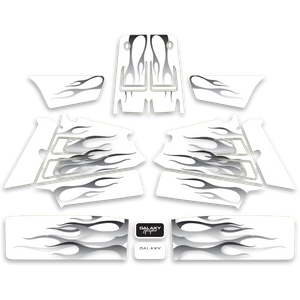 Yamaha Banshee Silver Flames Graphics Kit