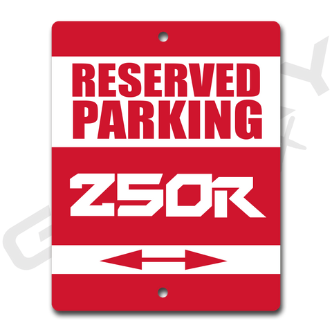ATC 250R Red Metal Parking Sign Shop Sign