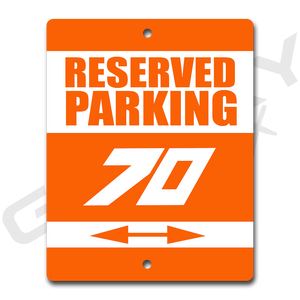 ATC70 Orange Metal Parking Sign Shop Sign