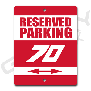ATC70 Red Metal Parking Sign Shop Sign