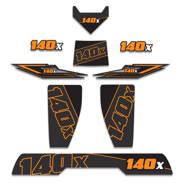 Strike 140x Premium 9 Piece Carbon Fiber ATC70 Graphic Complete Decal Kit - Assorted Colors