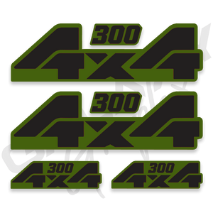 TRX 300 4X4 Decal Graphics Kit Army Green Black