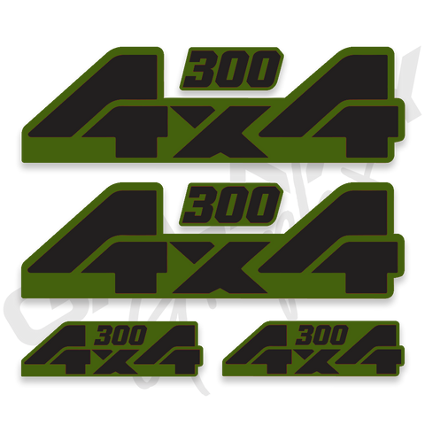 TRX 300 4X4 Decal Graphics Kit Army Green Black