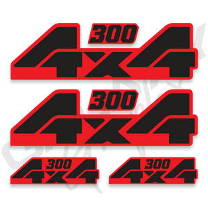 TRX 300 4X4 Decal Graphics Kit Red Black