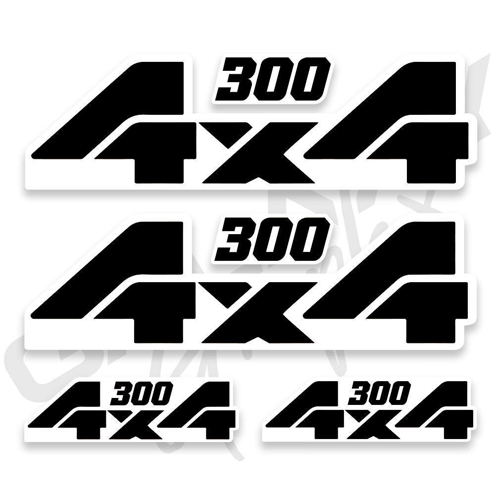 TRX 300 4X4 Decal Graphics Kit White Black GalaxyGraphx