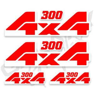 TRX 300 4X4 Decal Graphics Kit White Red