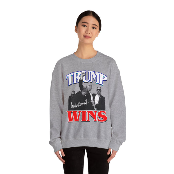 TRUMP WINS Vintage Style Black Crewneck Sweatshirt