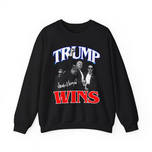 TRUMP WINS Vintage Style Black Crewneck Sweatshirt