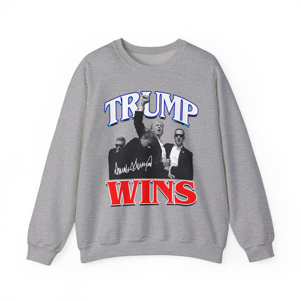 TRUMP WINS Vintage Style Black Crewneck Sweatshirt