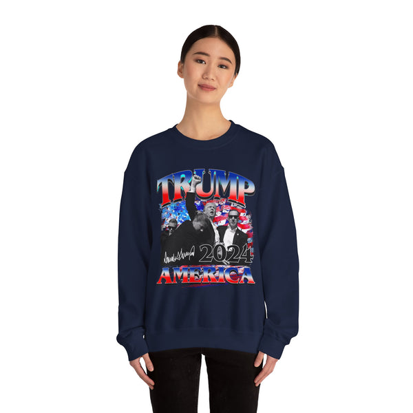 TRUMP AMERICA Vintage Style Black Crewneck Sweatshirt