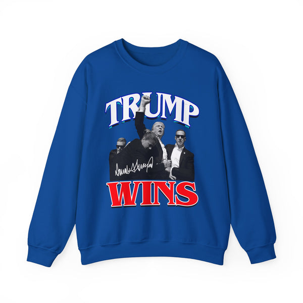 TRUMP WINS Vintage Style Black Crewneck Sweatshirt