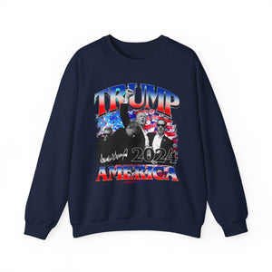 TRUMP AMERICA Vintage Style Black Crewneck Sweatshirt