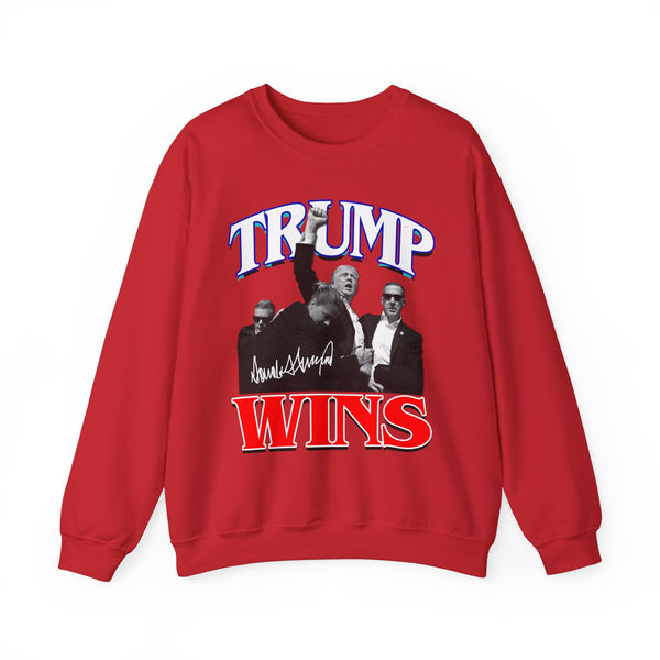 TRUMP WINS Vintage Style Black Crewneck Sweatshirt