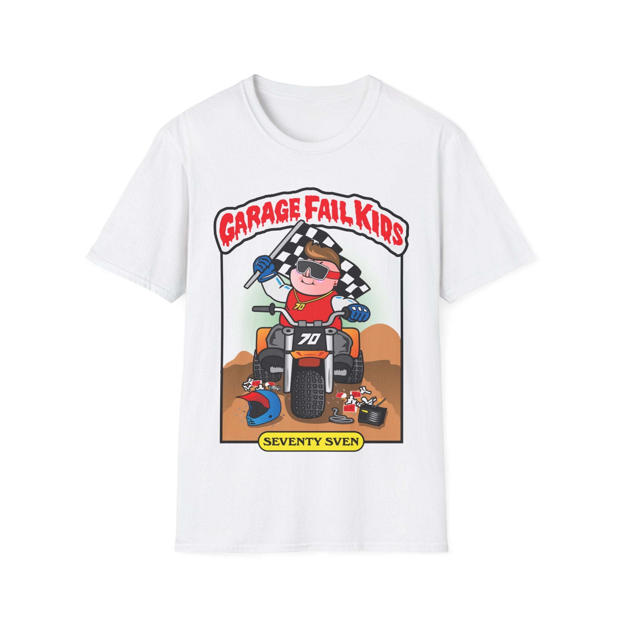 Garage Fail Kids " SEVENTY SVEN" GalaxyGraphx White T-Shirt