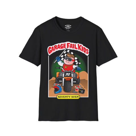 Garage Fail Kids " SEVENTY SVEN GalaxyGraphx Black T-Shirt