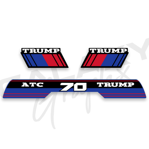 1985 ATC70 TRUMP Premium Decal Graphics Kit Black