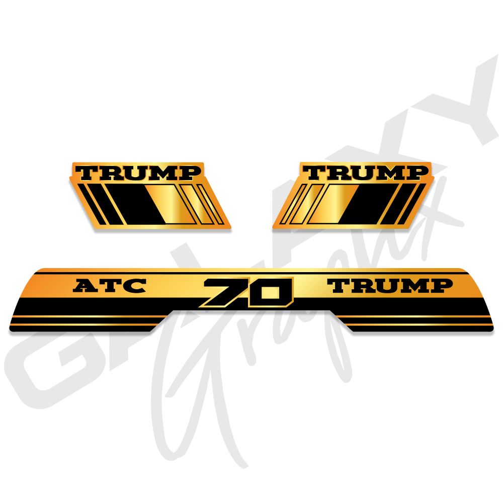 1985 ATC70 TRUMP Golden Age Premium Decal Graphics Kit Black