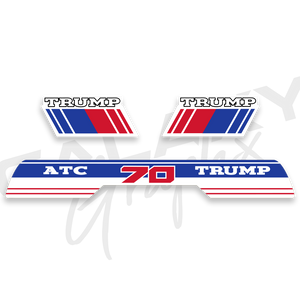 1985 ATC70 TRUMP Premium Decal Graphics Kit Red White