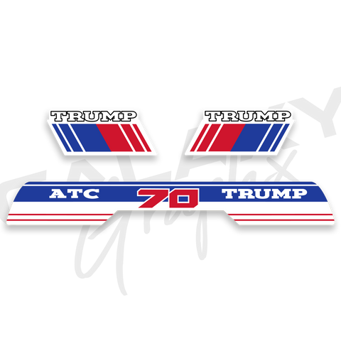 1985 ATC70 TRUMP Premium Decal Graphics Kit Red White