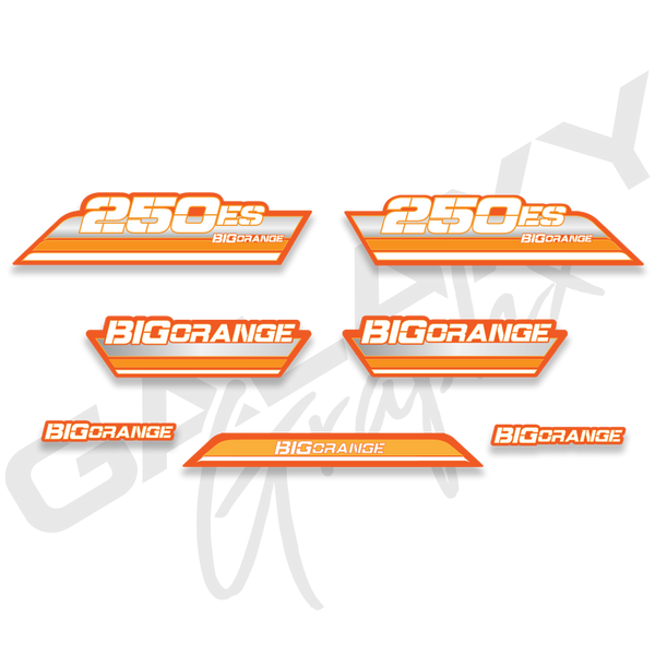1985 BIG ORANGE 250ES Premium Decal Graphics Kit Orange