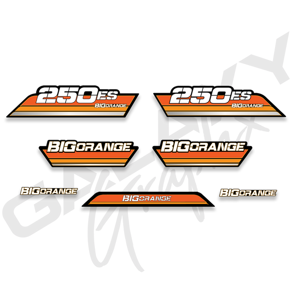 1985 BIG ORANGE 250ES Premium Decal Graphics Kit Orange