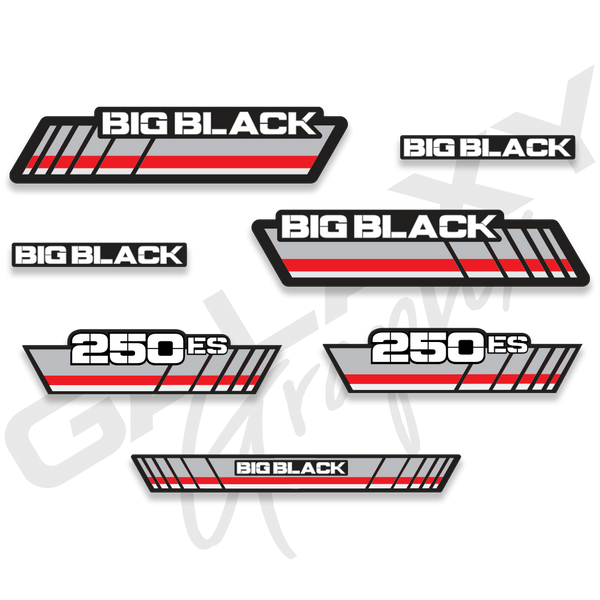 1986 BIG BLACK 250es Premium Decal Graphics Kit Red