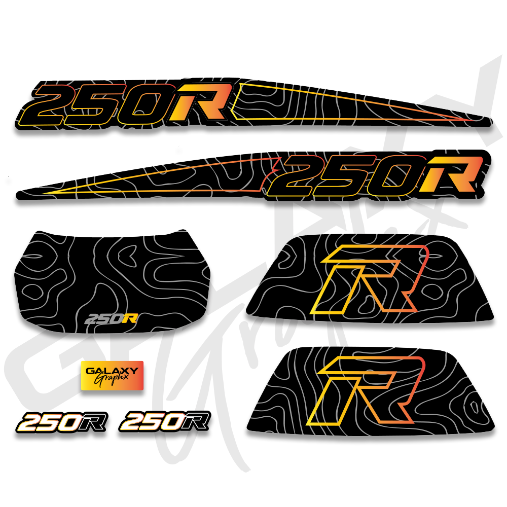 1988 TRX 250R Geo CAMO Premium Decal Graphics Kit Sunburst