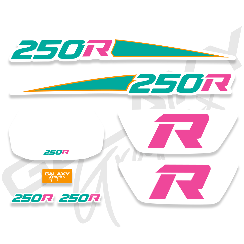 1988 TRX 250R SUMMER SERIES Premium Decal Graphics Kit White