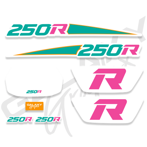 1988 TRX 250R SUMMER SERIES Premium Decal Graphics Kit White