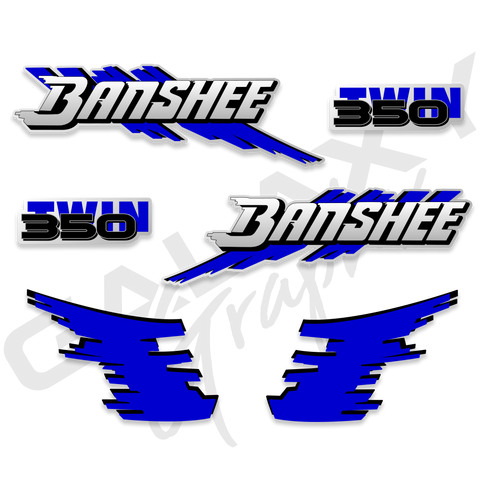 Yamaha Banshee 1991 1992 1993 Premium Decal Graphics Kit Blue