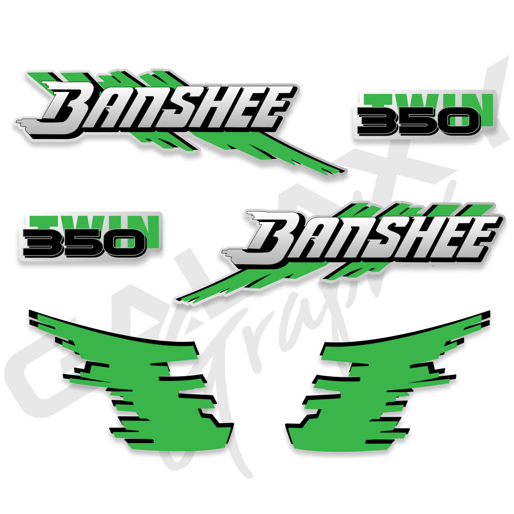 Yamaha Banshee 1991 1992 1993 Premium Decal Graphics Kit Green