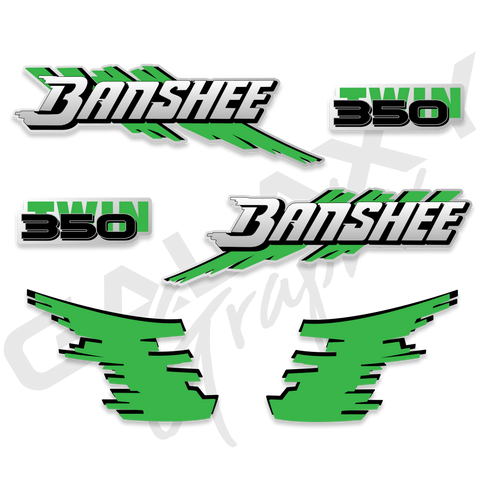 Yamaha Banshee 1991 1992 1993 Premium Decal Graphics Kit Green