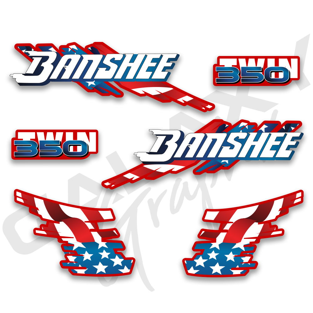 Yamaha Banshee 1991 1992 1993 Premium Decal Graphics Kit American Flag Red