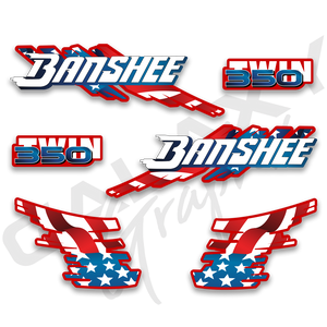 Yamaha Banshee 1991 1992 1993 Premium Decal Graphics Kit American Flag Red