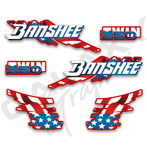 Yamaha Banshee 1991 1992 1993 Premium Decal Graphics Kit American Flag Red