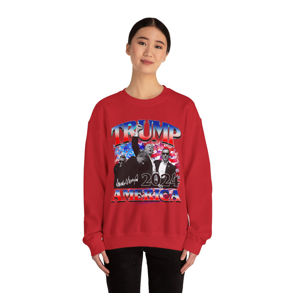 TRUMP AMERICA Vintage Style Black Crewneck Sweatshirt