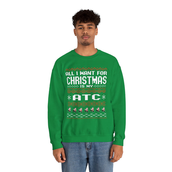 ATC Ugly Sweater GalaxyGraphx Green Crewneck Sweatshirt